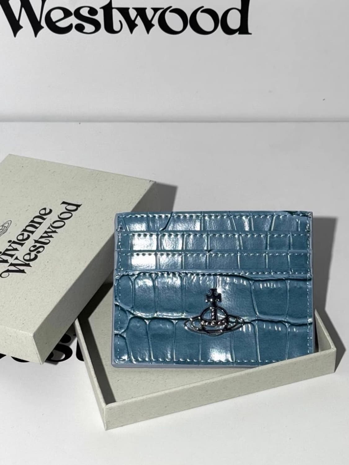 비비안웨스트우드 아카이브 orb 은장 레더 카드지갑 상품이미지1