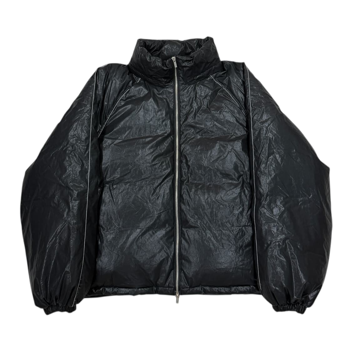 마뗑킴 마뗑 로고 코팅 다운 점퍼 패딩 블랙 L 상품이미지3