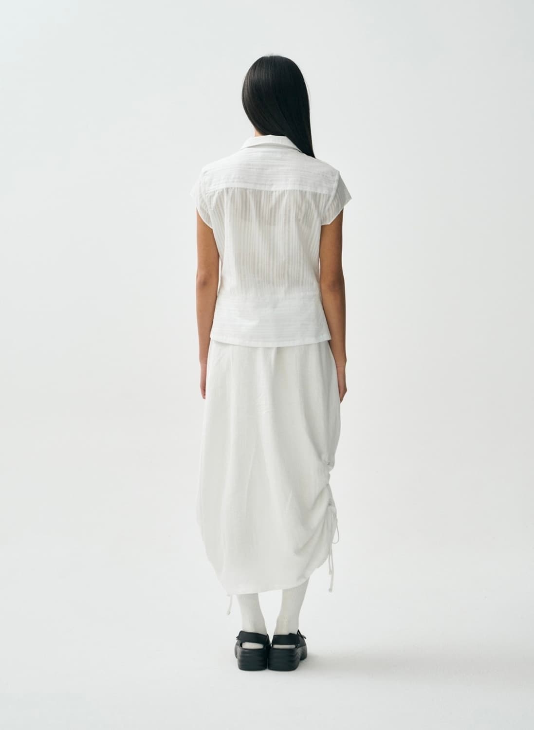 Gauze Stopper Skirt White 상품이미지3