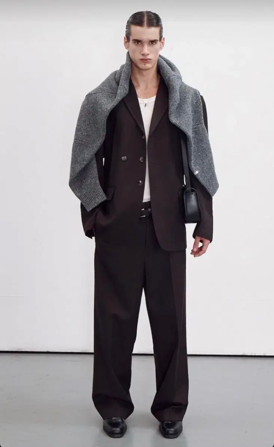 렉토 23fw 버진울 스트라이프 셋업 상품이미지2