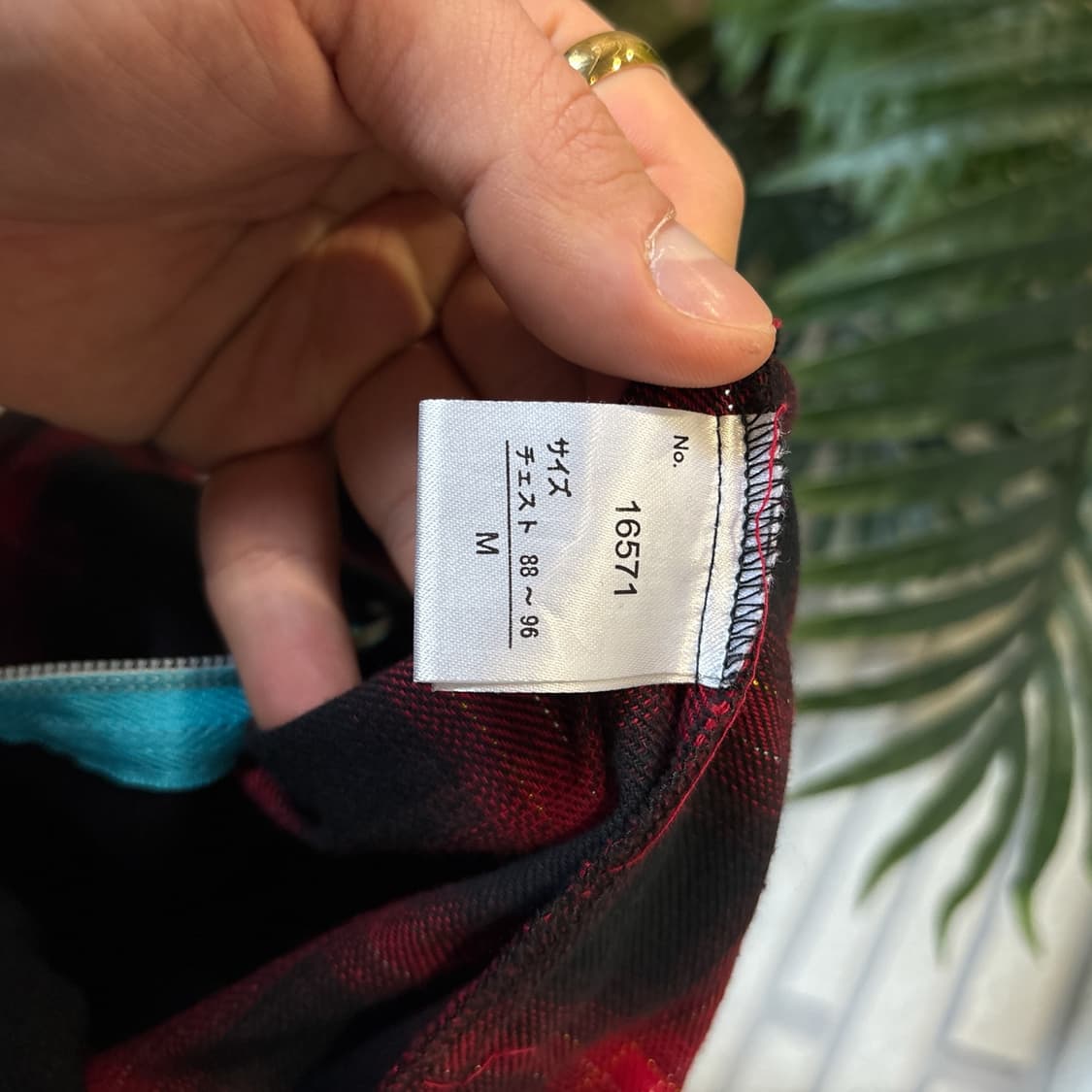 JPN VINTAGE 후드 레이어드 셔츠자켓 퍼팔로체크 펄 디테일 레드 상품이미지7