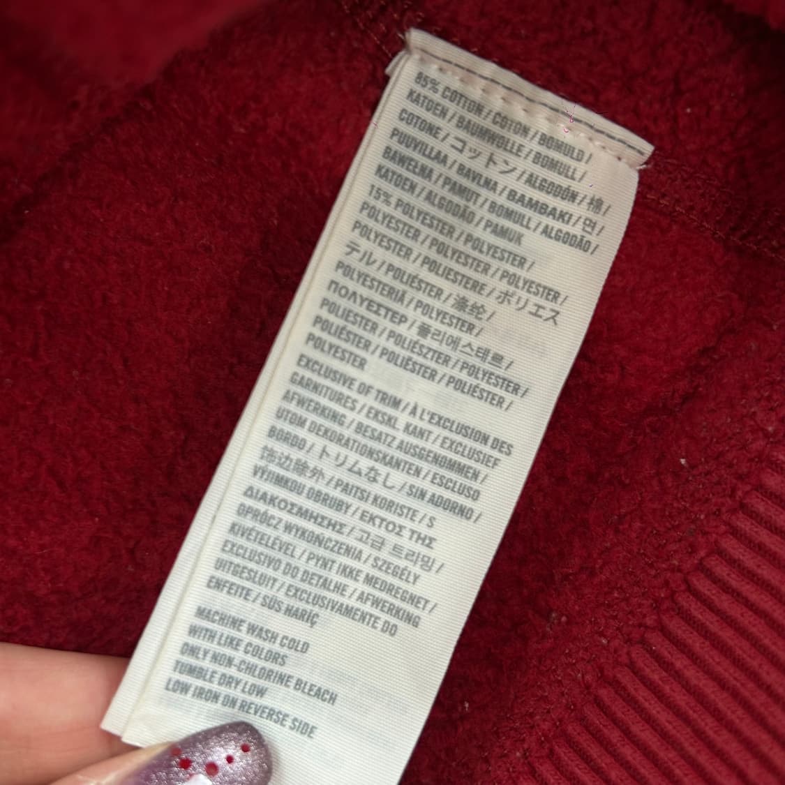 Abercrombie 아베크롬비 그런지 스펠아웃 로고 레드 후드집업  상품이미지6