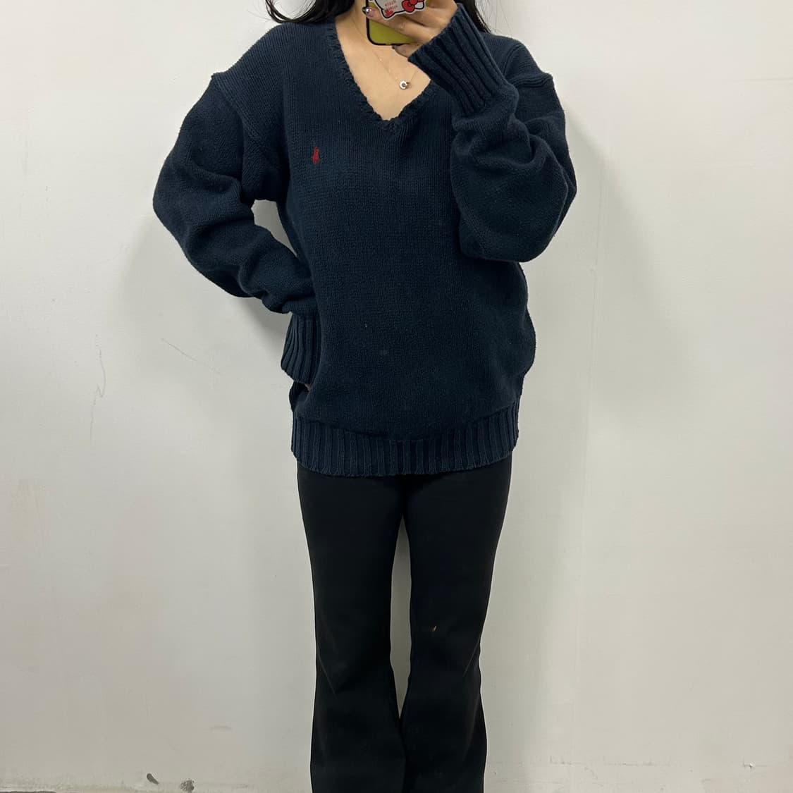 폴로 브이넥 니트[1637] 상품이미지1