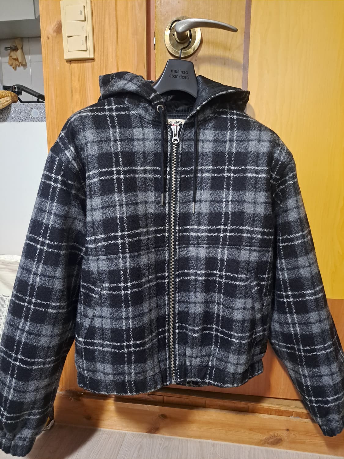 스투시 울 플레이드 워크자켓 차콜 상품이미지1