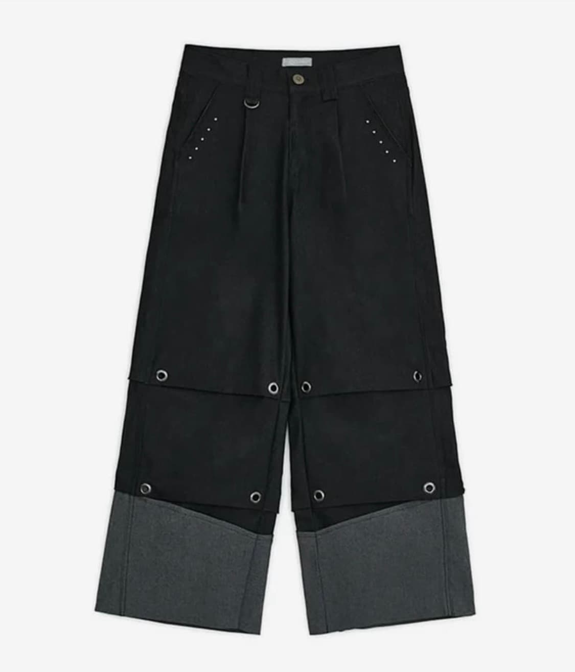 허그유어스킨 턱 데님 팬츠 블랙 상품이미지1