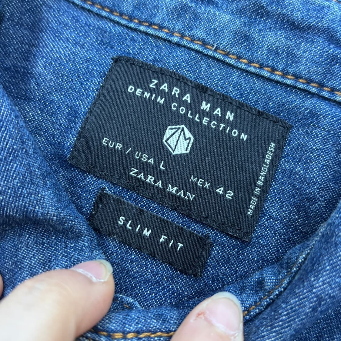 L 자라맨 슬림핏 웨스턴 데님 셔츠 0319E 상품이미지3