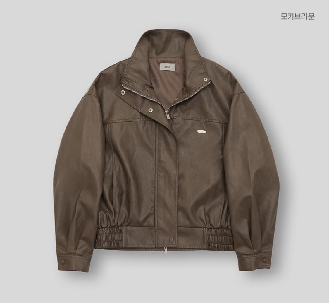 98도씨 하이넥 레더 자켓 상품이미지6
