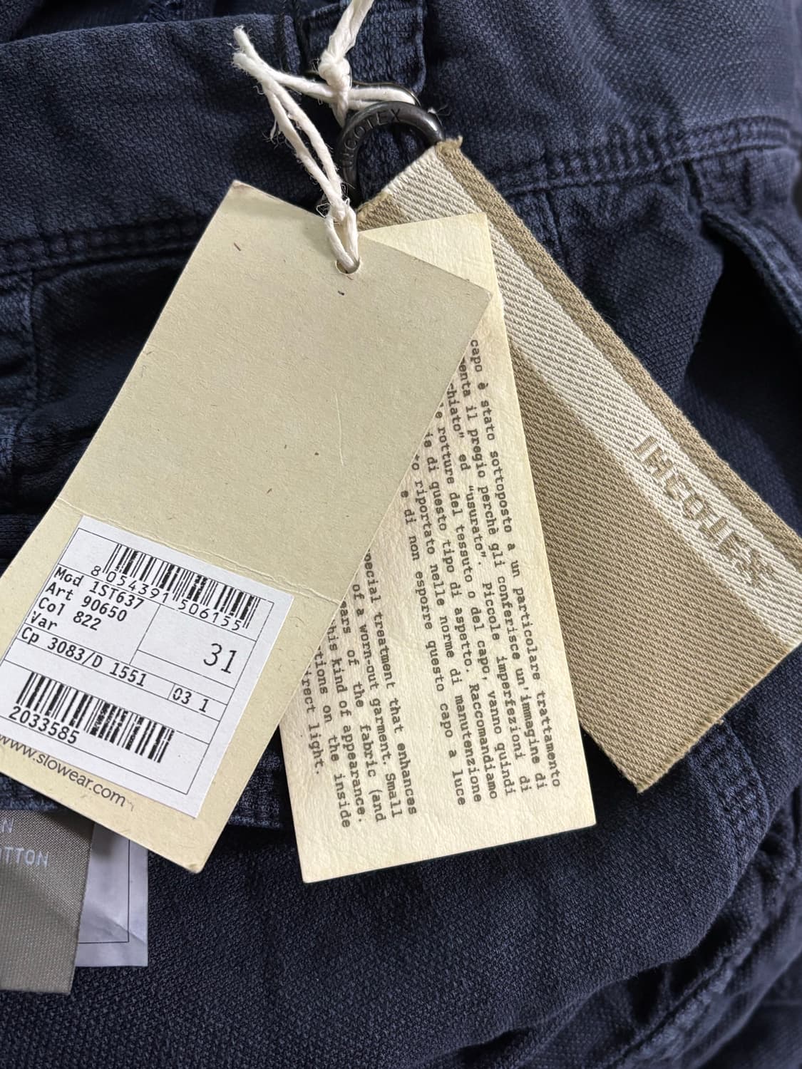 새상품)인코텍스 슬림핏 린넨 코튼 카고팬츠31"/네이비 상품이미지6