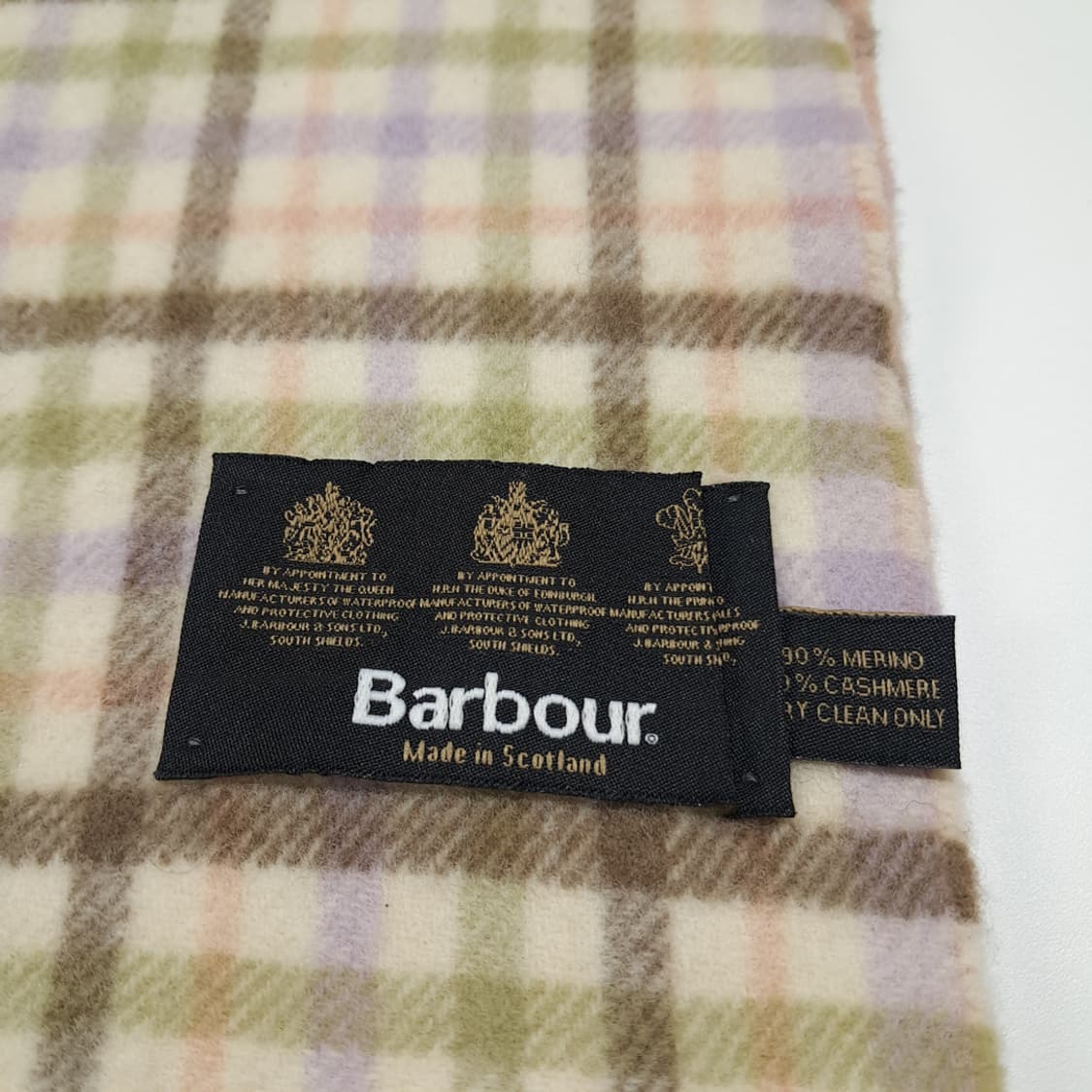 MX589 바버 90s 스코틀랜드판 울캐시미어 양면 타탄체크 목도리 머 상품이미지5