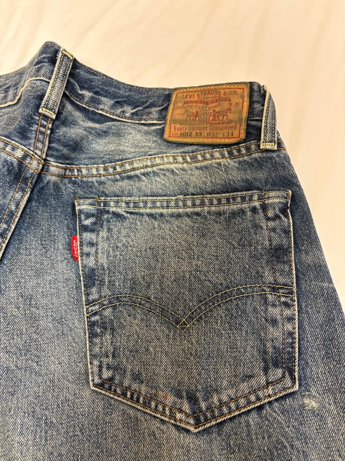(새상품) LVC 501Z XX 데미지 워싱 데님 32x34 상품이미지6