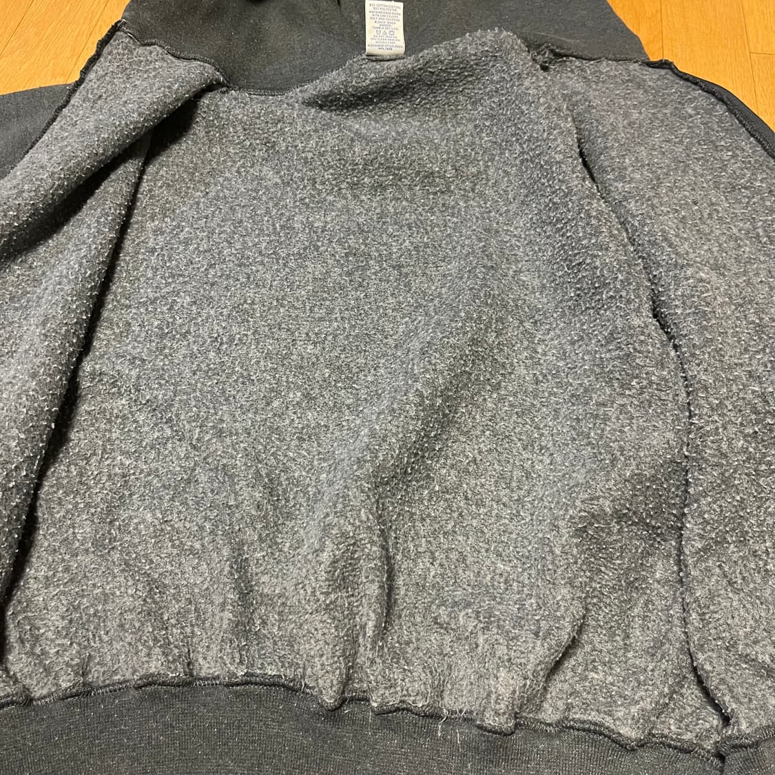 [M] 90s 빈티지 러셀 후드집업 챠콜 그레이 상품이미지4