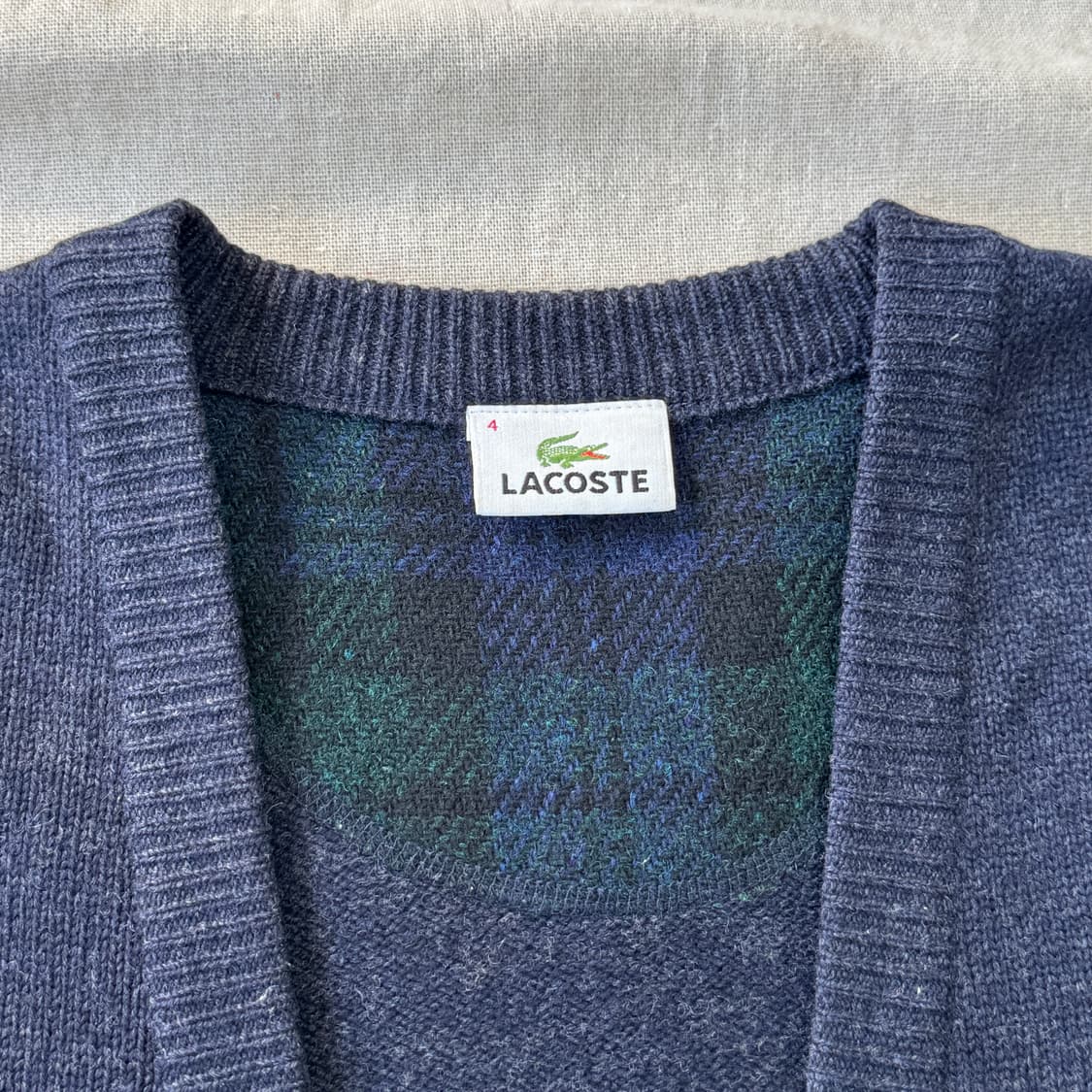  라코스테 빈티지 암패치 가디건 4(100) 상품이미지4