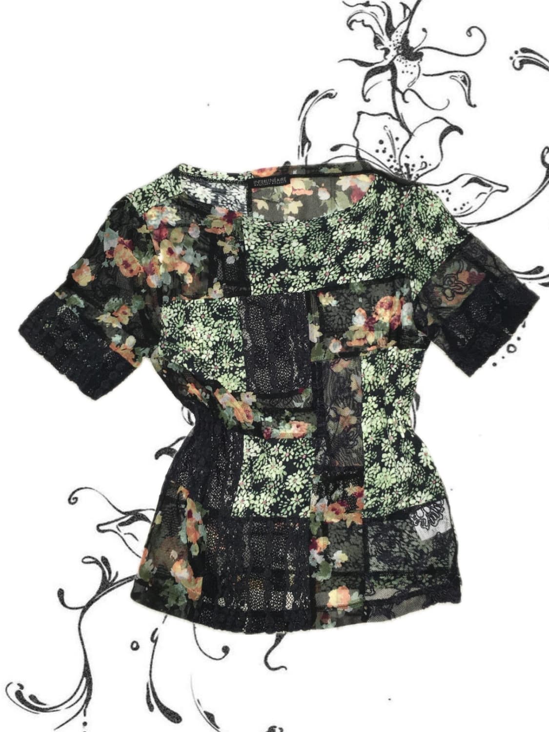 Vintage archive flower layered lace blou 상품이미지4