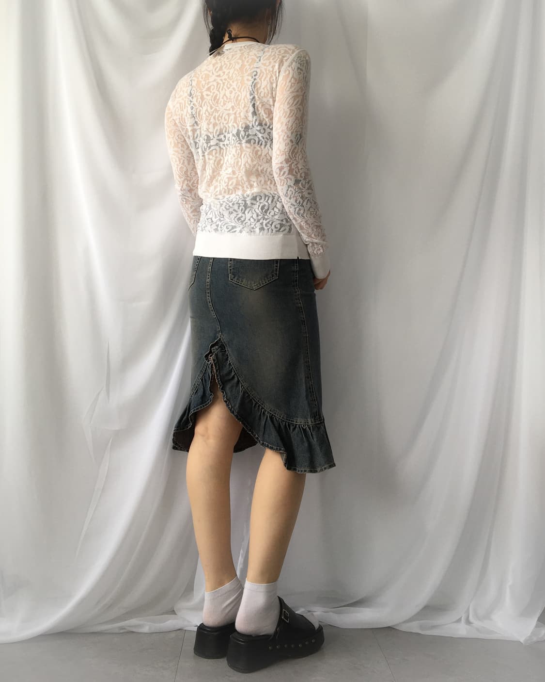Frill point washing skirt 상품이미지6