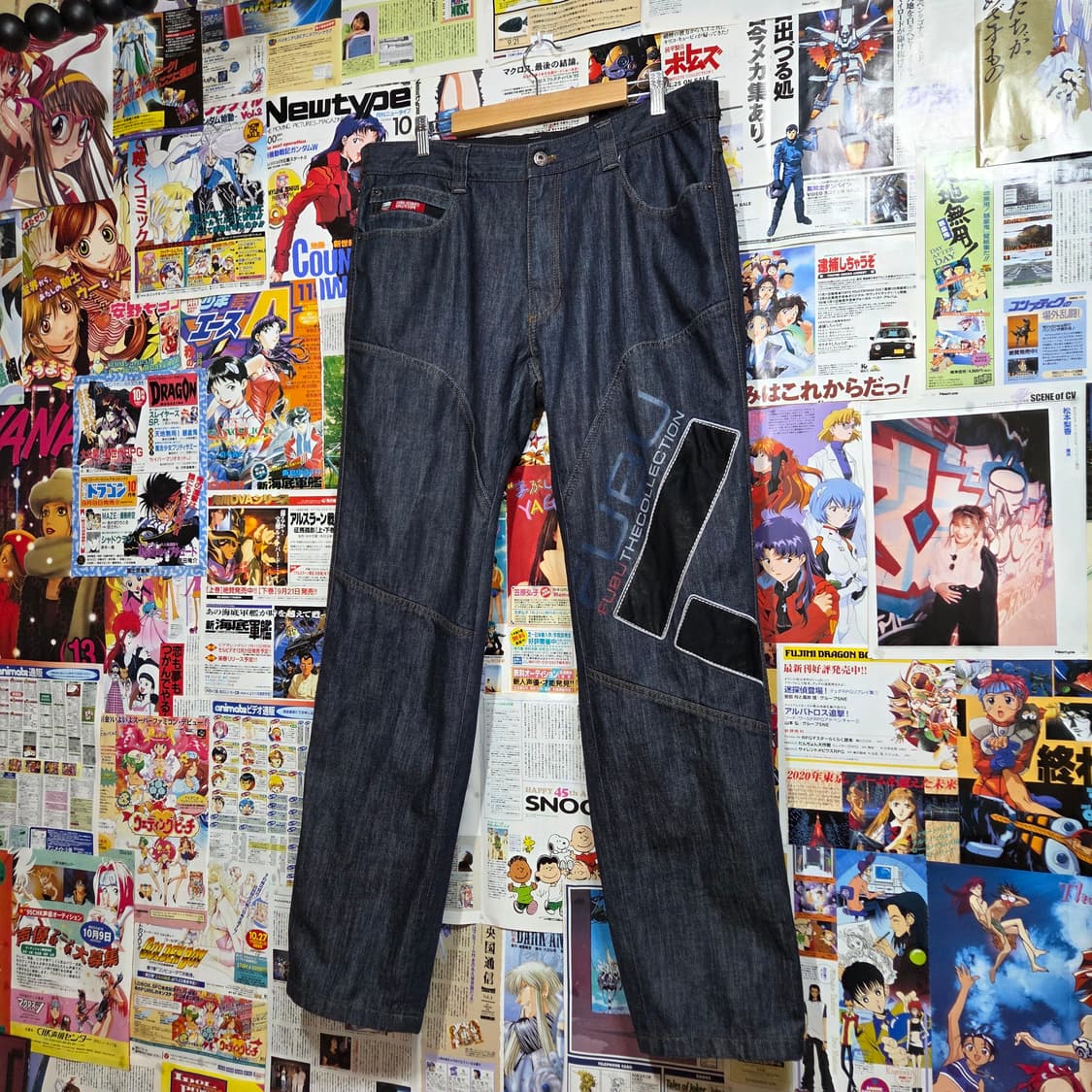 후부 반밴드 진청 절개 오버핏 데님 팬츠 상품이미지2