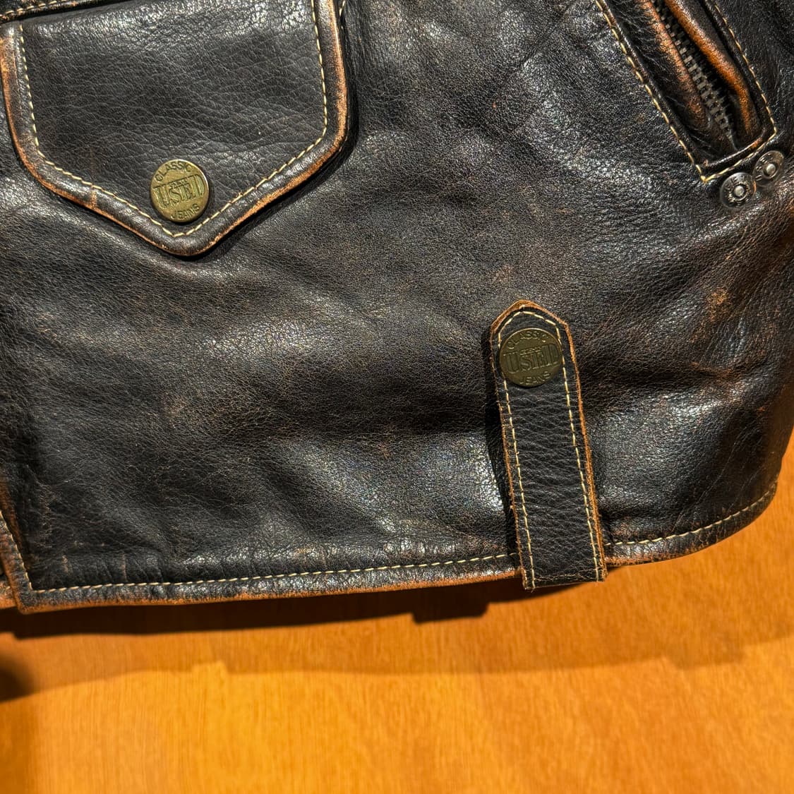 겟유즈드 90s 파워라이더 소가죽 자켓 베스트 105 상품이미지4