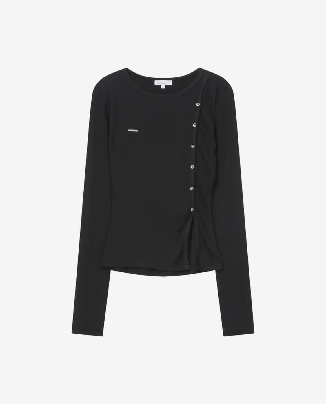 Unbalanced button long sleeves BLACK 상품이미지1