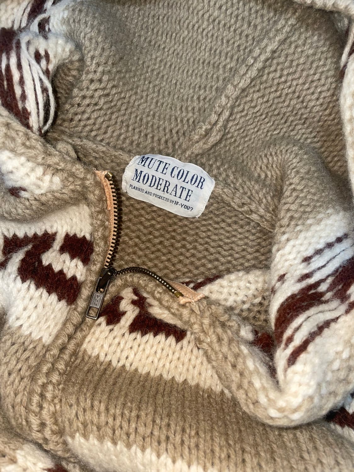 빈티지 코위찬 후드 니트 집업 상품이미지2