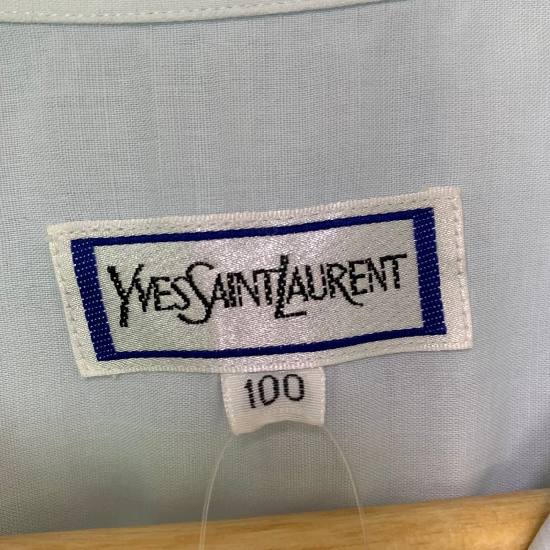 입생로랑 생로랑 빈티지 반팔 린넨 여름 셔츠 스카이블루 남성 100 상품이미지7