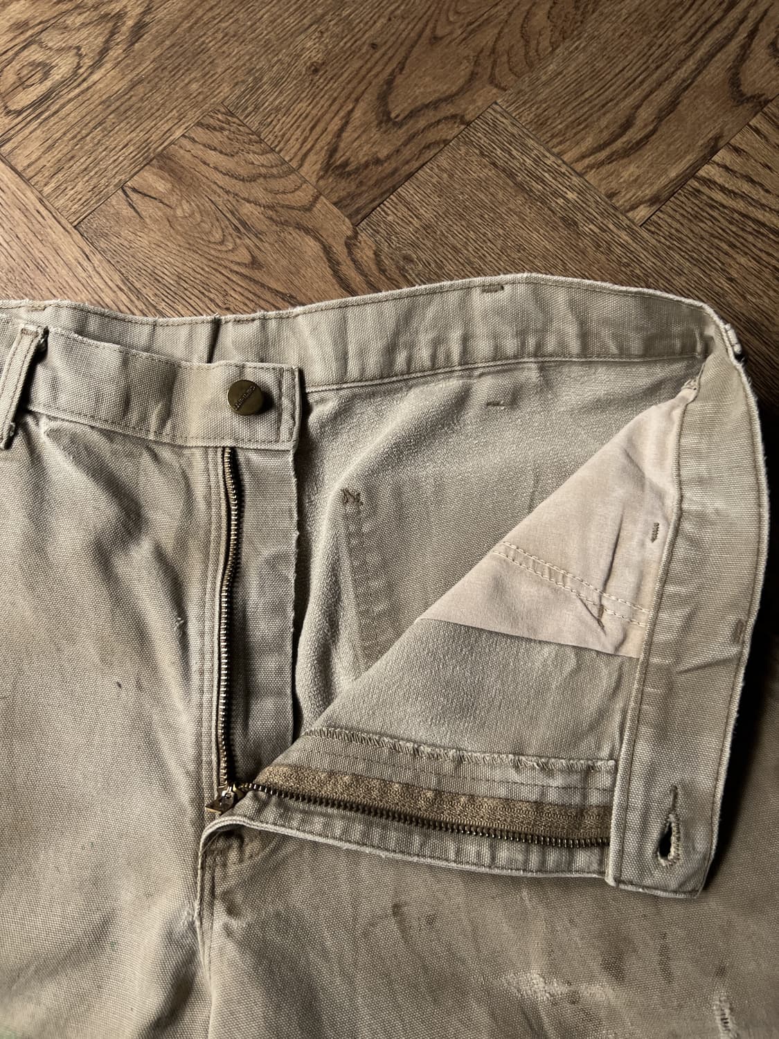 [33]칼하트 USA 더티 디스트로이드 데저트 탄 싱글니 카펜터 워크팬츠 상품이미지3