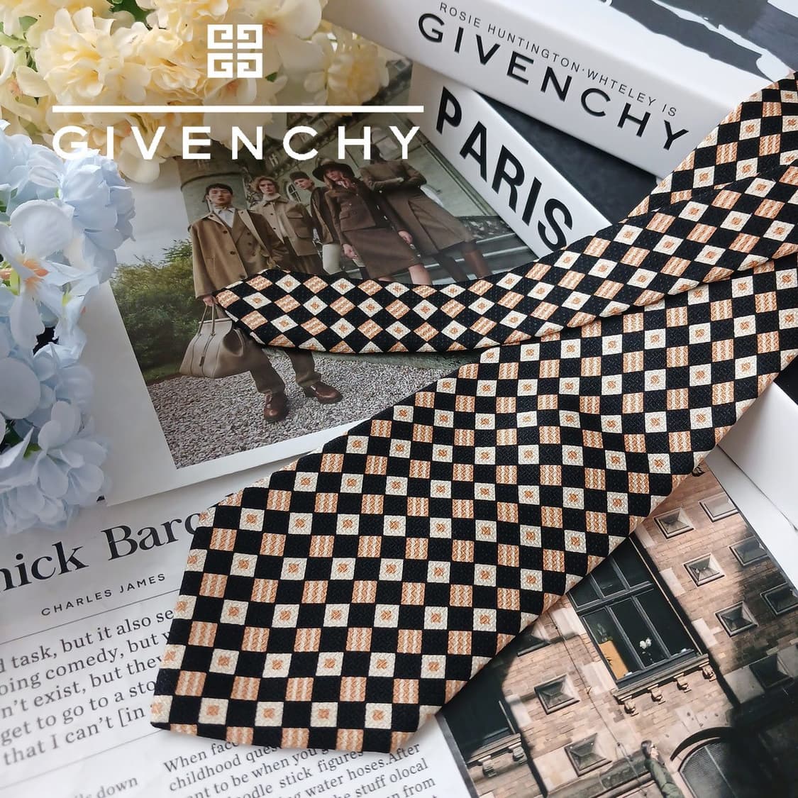 지방시 블랙 다이아몬드 패턴 넥타이 9.5cm A+등급 E1300
 상품이미지2