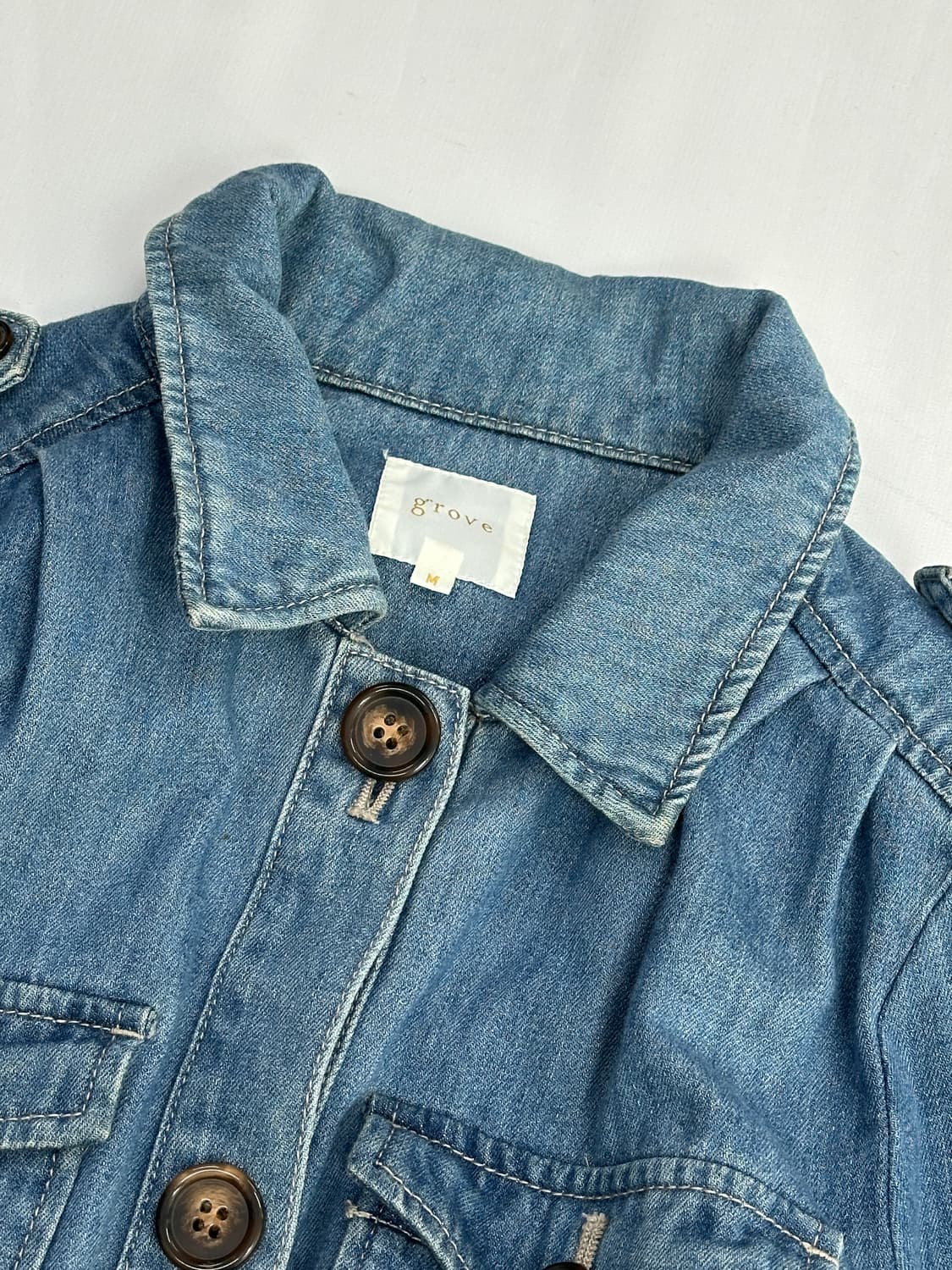 🦋GROVE 데님 미니 원피스🦋 빈티지 셔츠 러블리 일본 빈티지 상품이미지3
