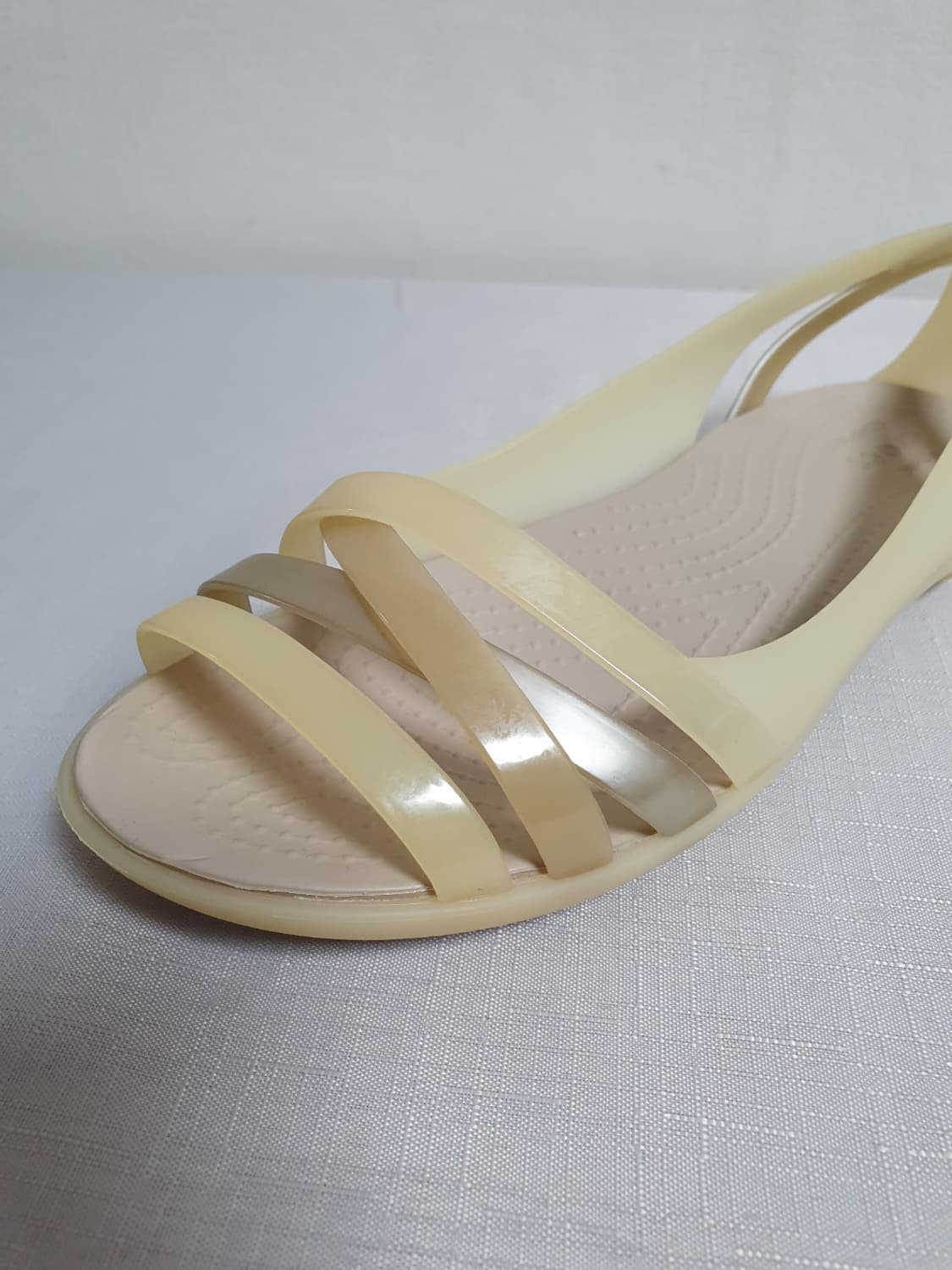 무료배송 240mm 크록스 샌들 후라체 플랫 아이보리 실버 상품이미지6