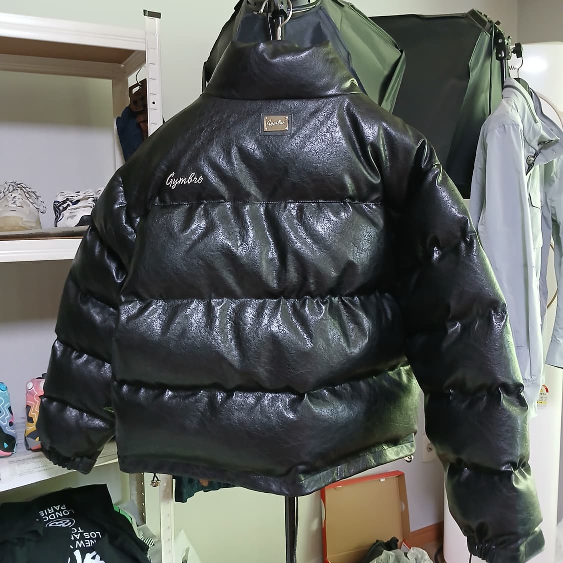 야차클럽 보겸 짐브로 레더 크롭 숏패딩 자켓 상품이미지2