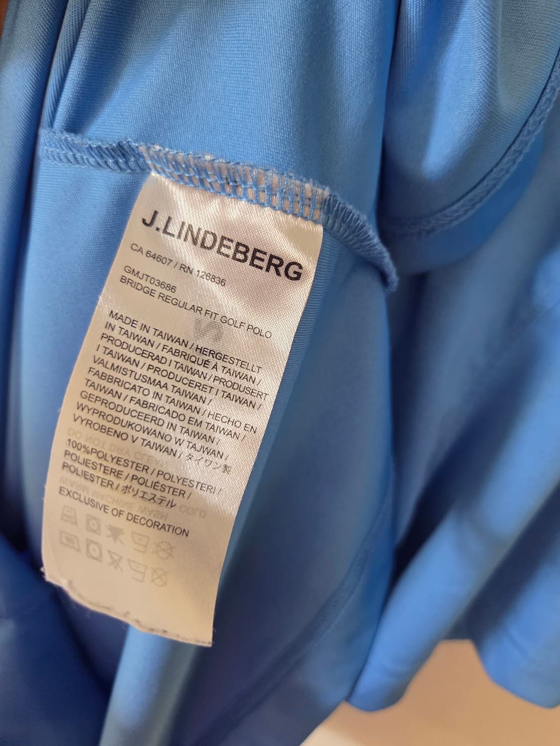 J.LINDEBERG 블루 골프 반팔 카라티 L 상품이미지4