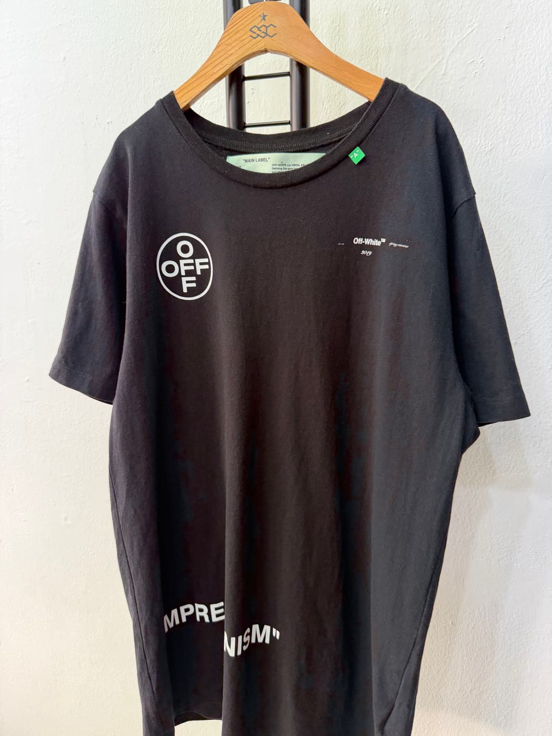 정품) 오프화이트 스텐실 에로우 반팔티 L 상품이미지4