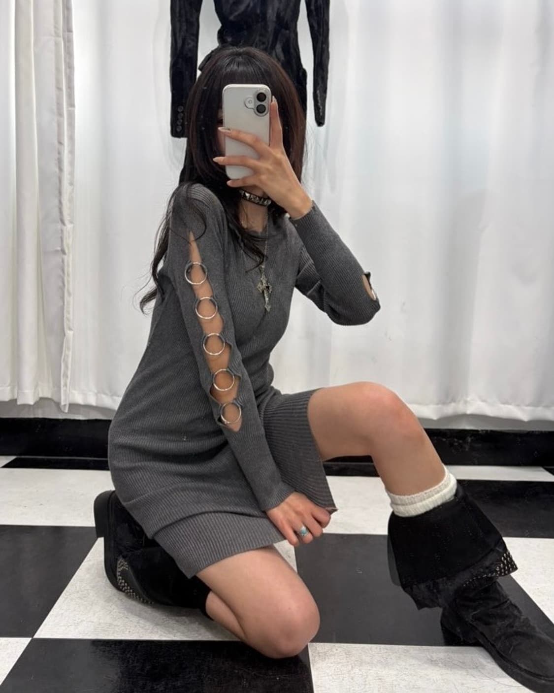 🎸그레이 타이트 원피스🎸 상품이미지1