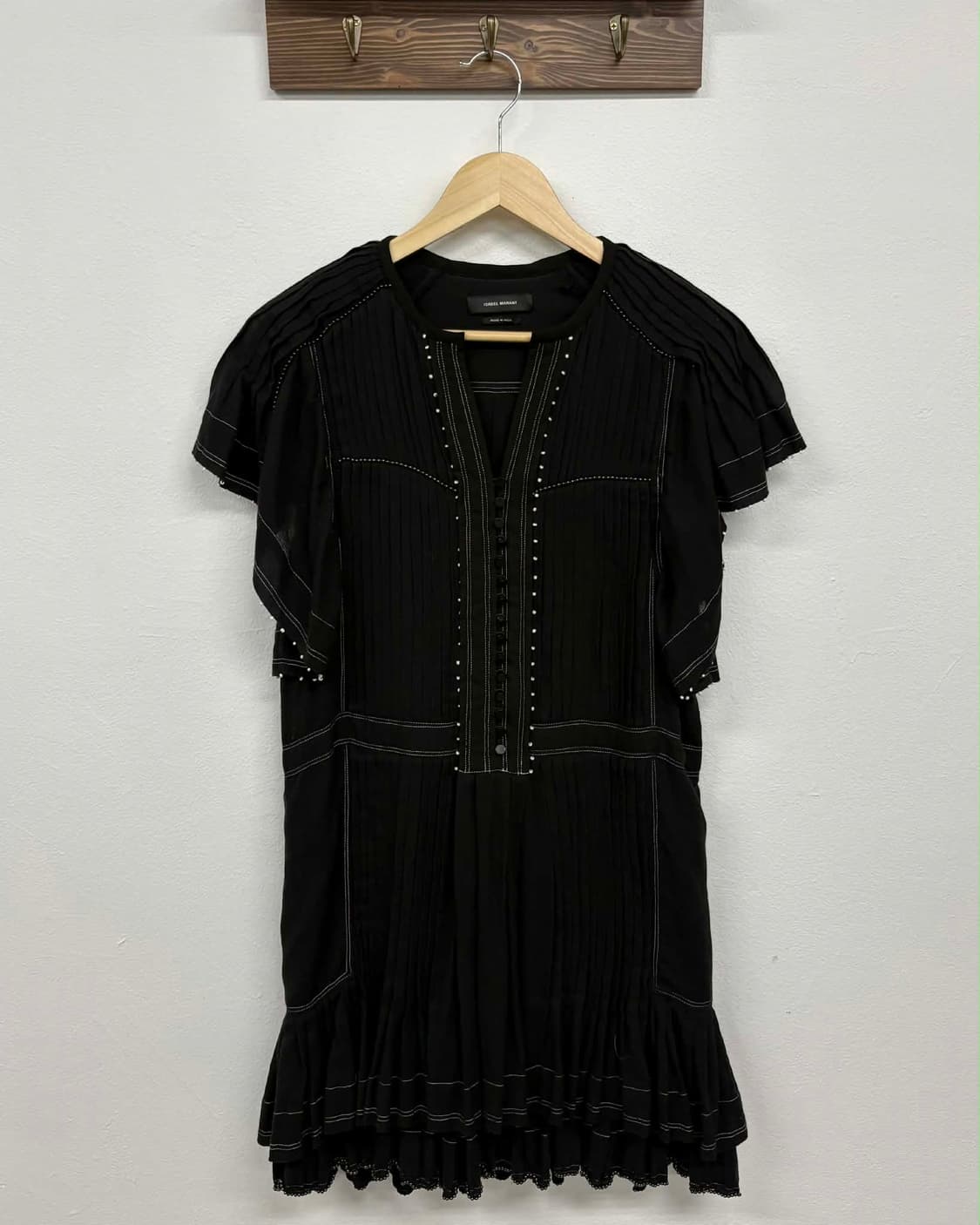 [36] 이자벨마랑 플리츠 크레이프 코튼 실크 미니 드레스 상품이미지1