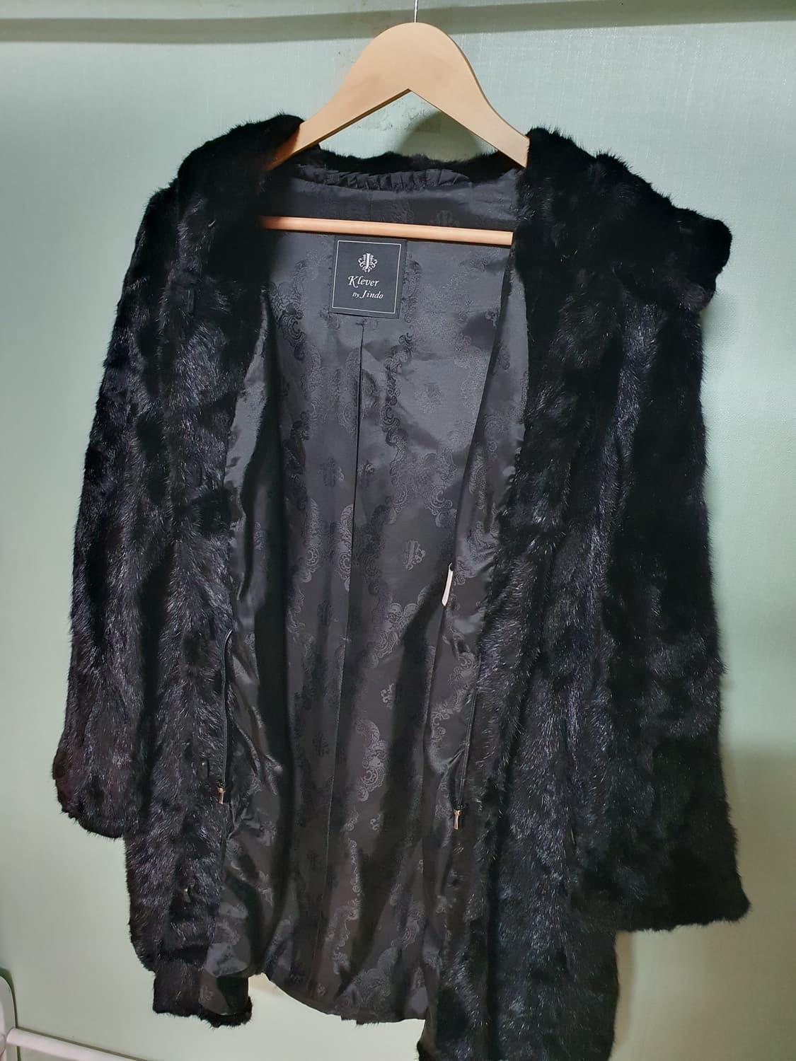 진도 끌레베 밍크 후드 코트 66 상품이미지4