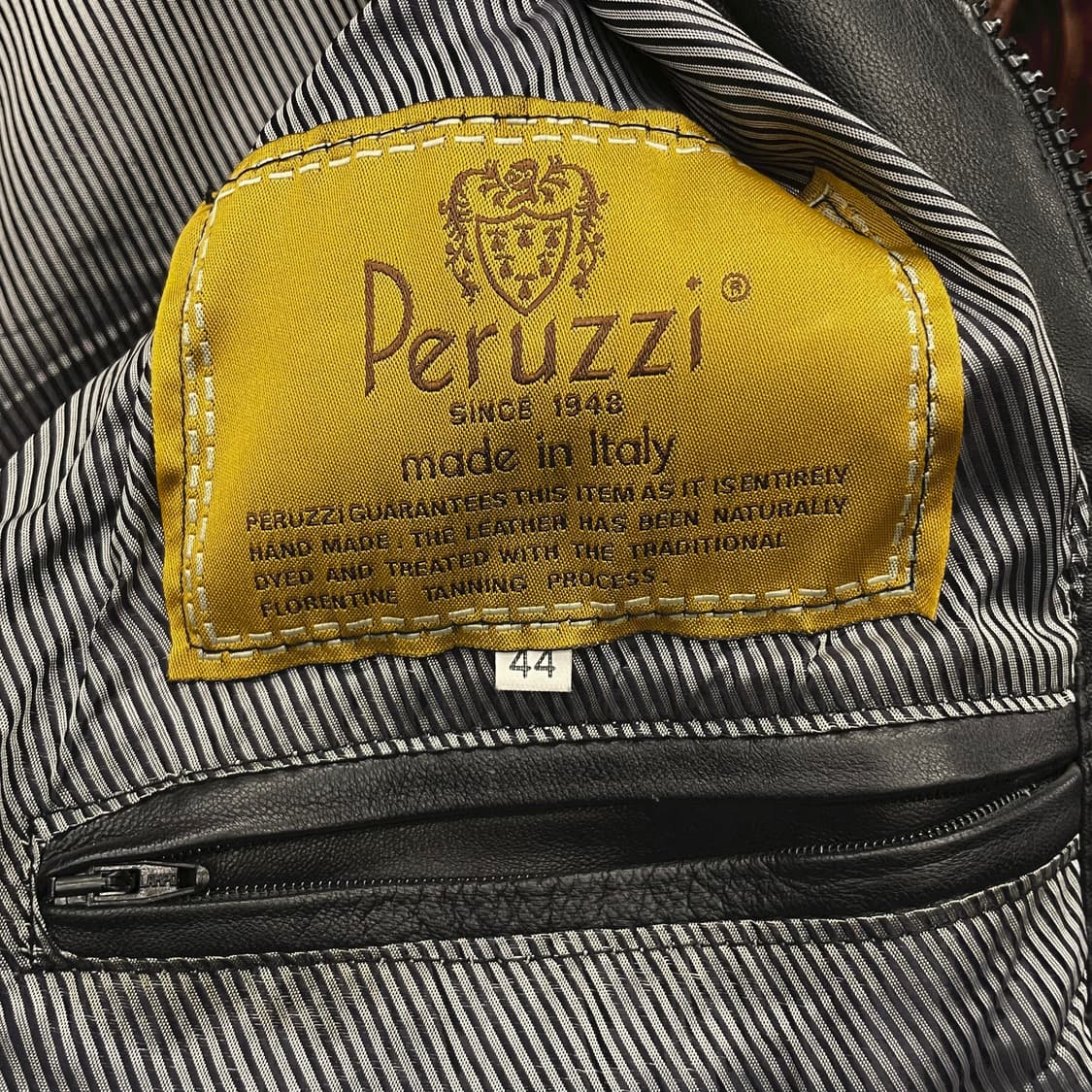 빈티지 Made in Italy 어깨 패드 레더 가죽 자켓 상품이미지7