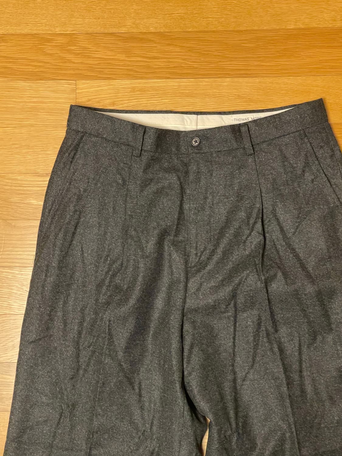 토마스모어 다크 그레이 와이드 울 슬랙스 상품이미지3