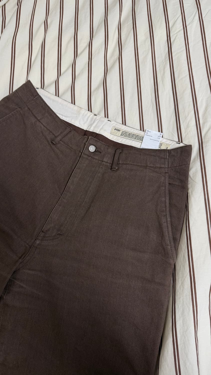 [3] 포터리 원워시드 와이드 데님 브라운 상품이미지2