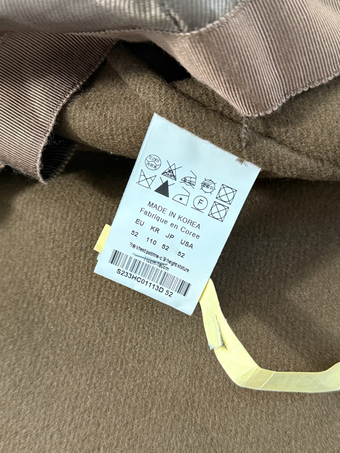 솔리드옴므 23fw 카멜 브라운 캐시미어 울 맥시 코트 상품이미지5