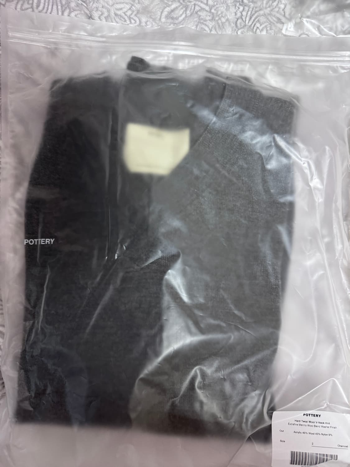 포터리 하드 트위스트 울 브이넥 니트 차콜, 다크네이비 2 새상품   상품이미지1