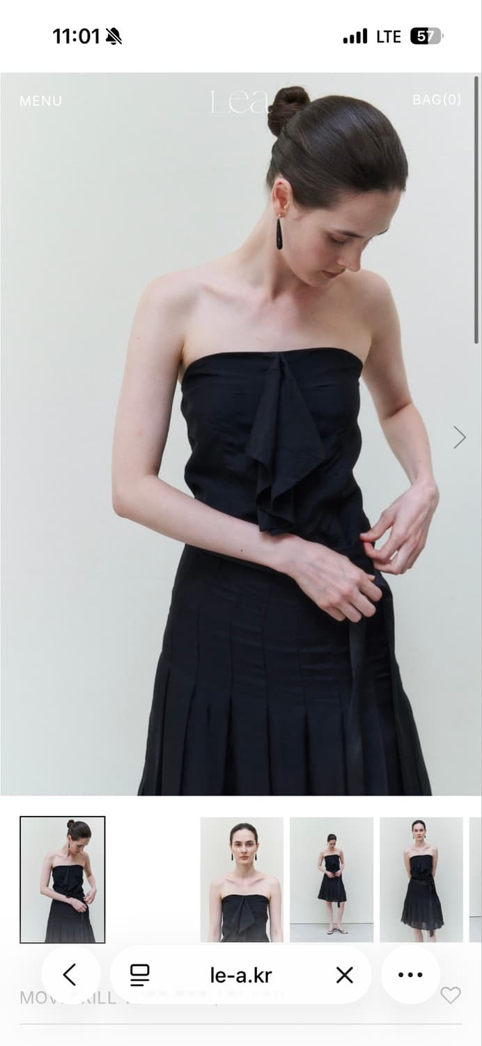 Lea 르에 MOVI FRILL TUBE TOP / BLACK 상품이미지3