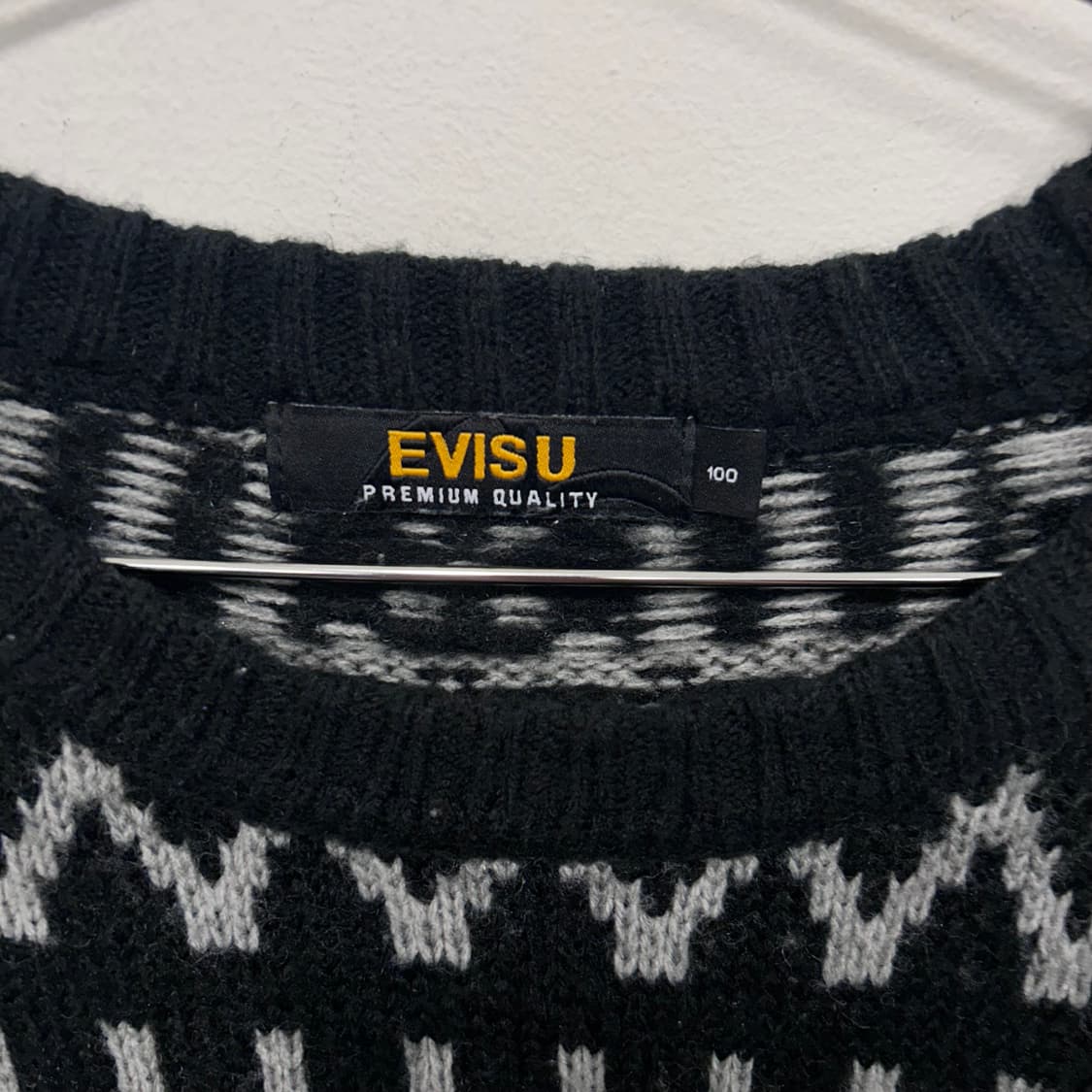 EVISU 재팬 프리미엄 오버핏 패턴 짜임 니트 상품이미지3