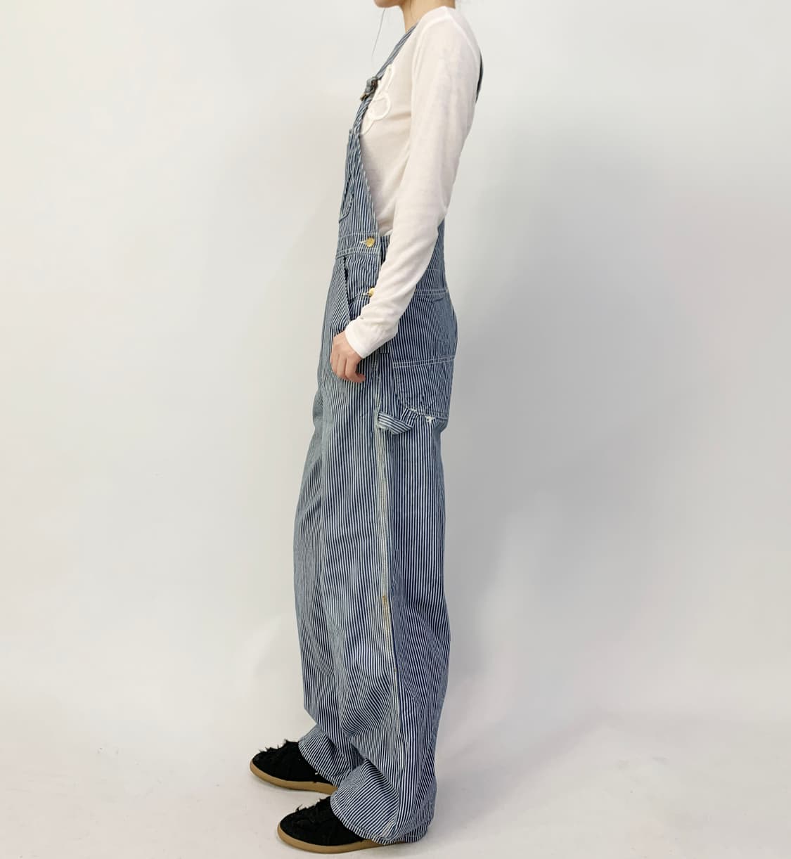 리 스트라이프 데님 오버롤 상품이미지2