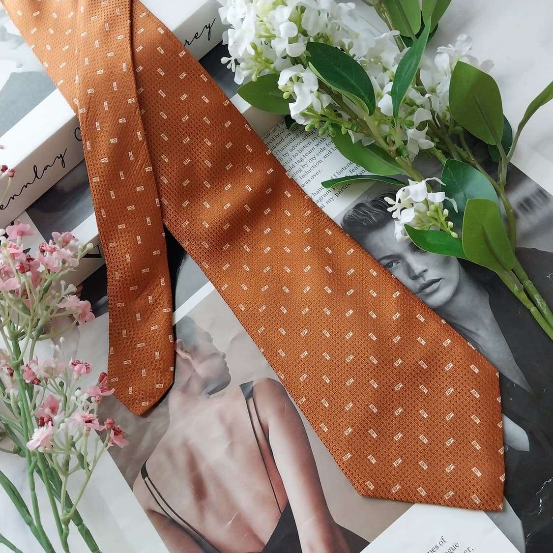 알테아 실크 오렌지 마이크로 패턴 넥타이 9.4cm A+등급 K1676
 상품이미지4