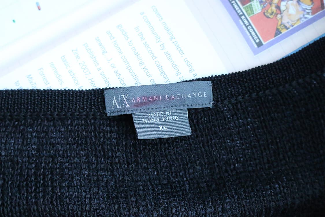 아르마니 익스체인지 블랙 브이넥 니트 탑 상품이미지9