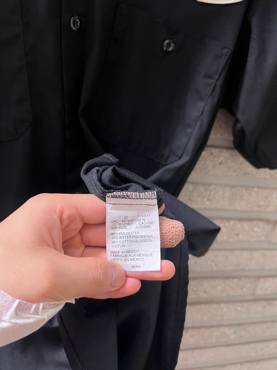 [M]디키즈 USA 자수 로고 패치 2포켓 블랙 워크 셔츠 상품이미지5