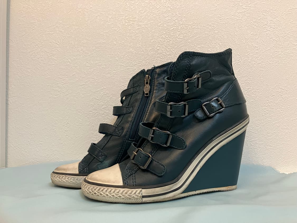 ASH 아쉬 웨지힐 가죽스니커즈 레더부츠 y2k 오네갸루 상품이미지1