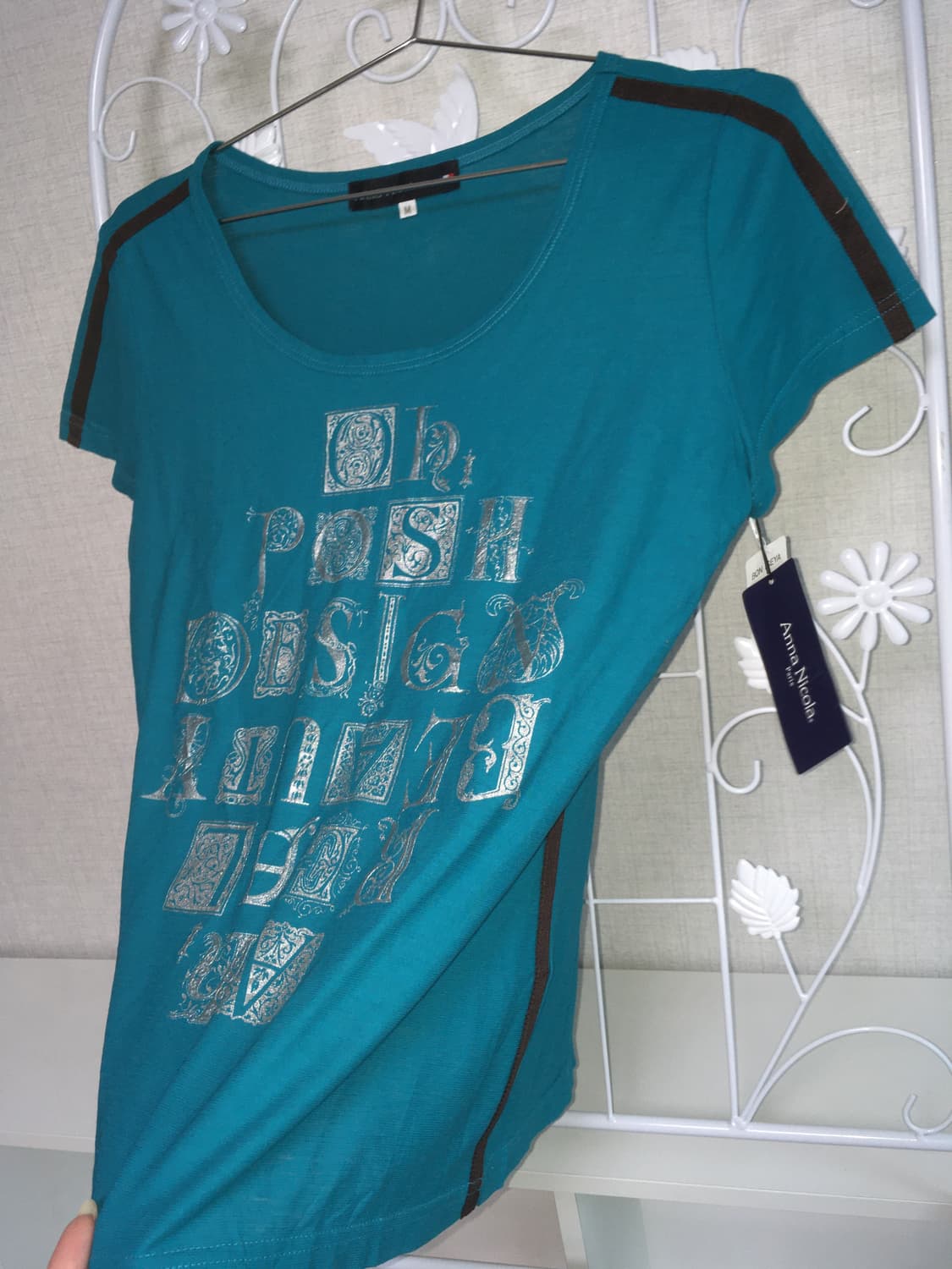 made in Italy y2k aquablue silver printi 상품이미지2