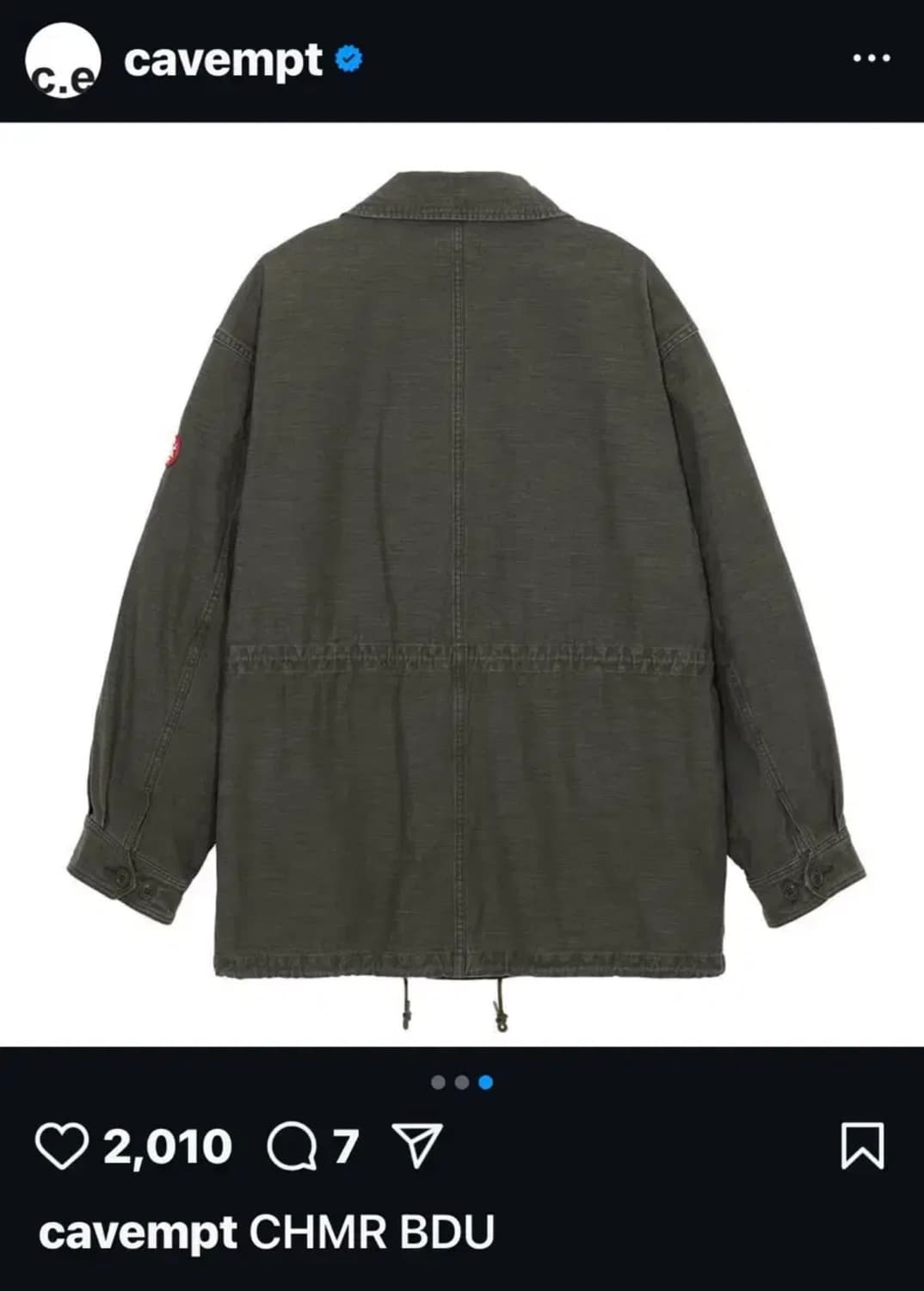 (M)카브엠트 chmr bdu 백사틴 자켓 카키 상품이미지2