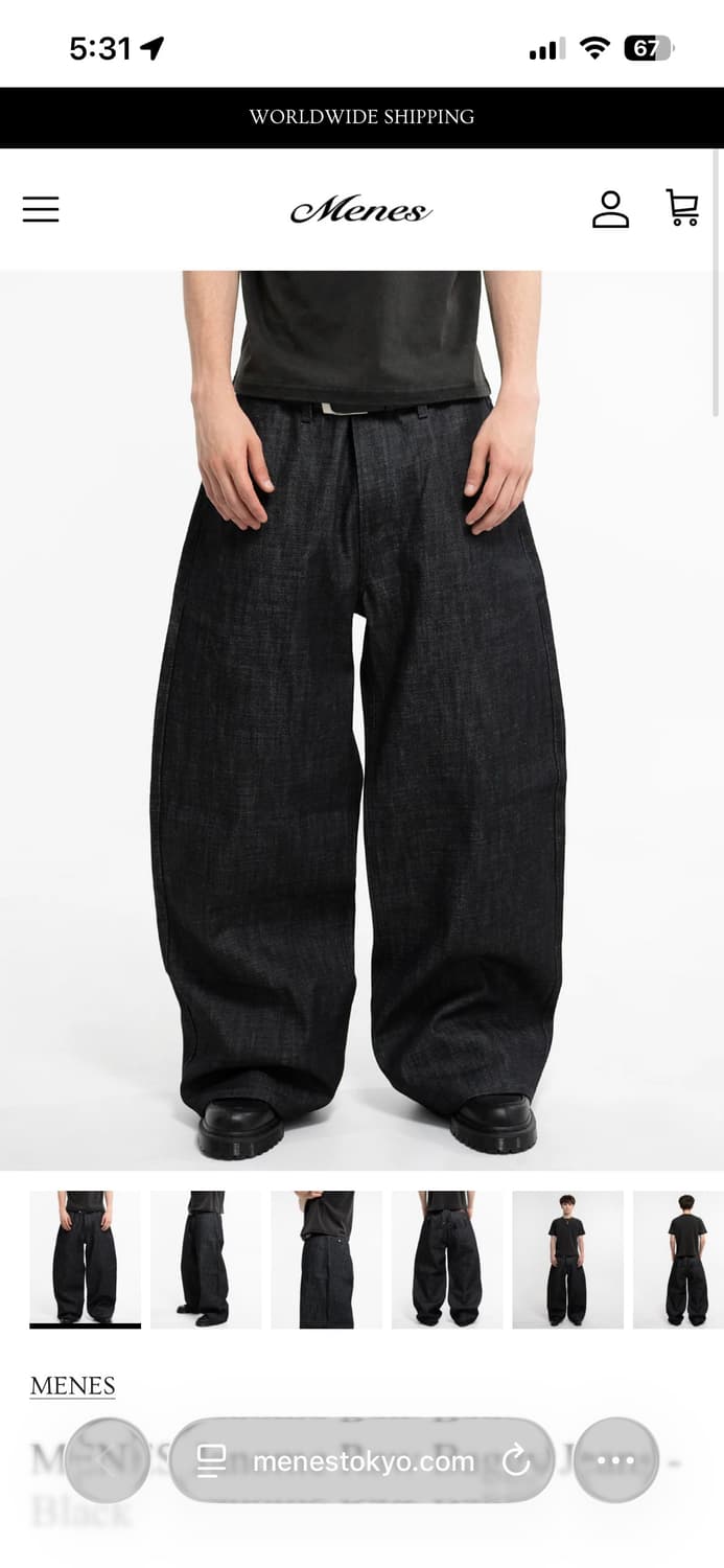 menes(🇯🇵일본 브랜드) 배기진 블랙 상품이미지1