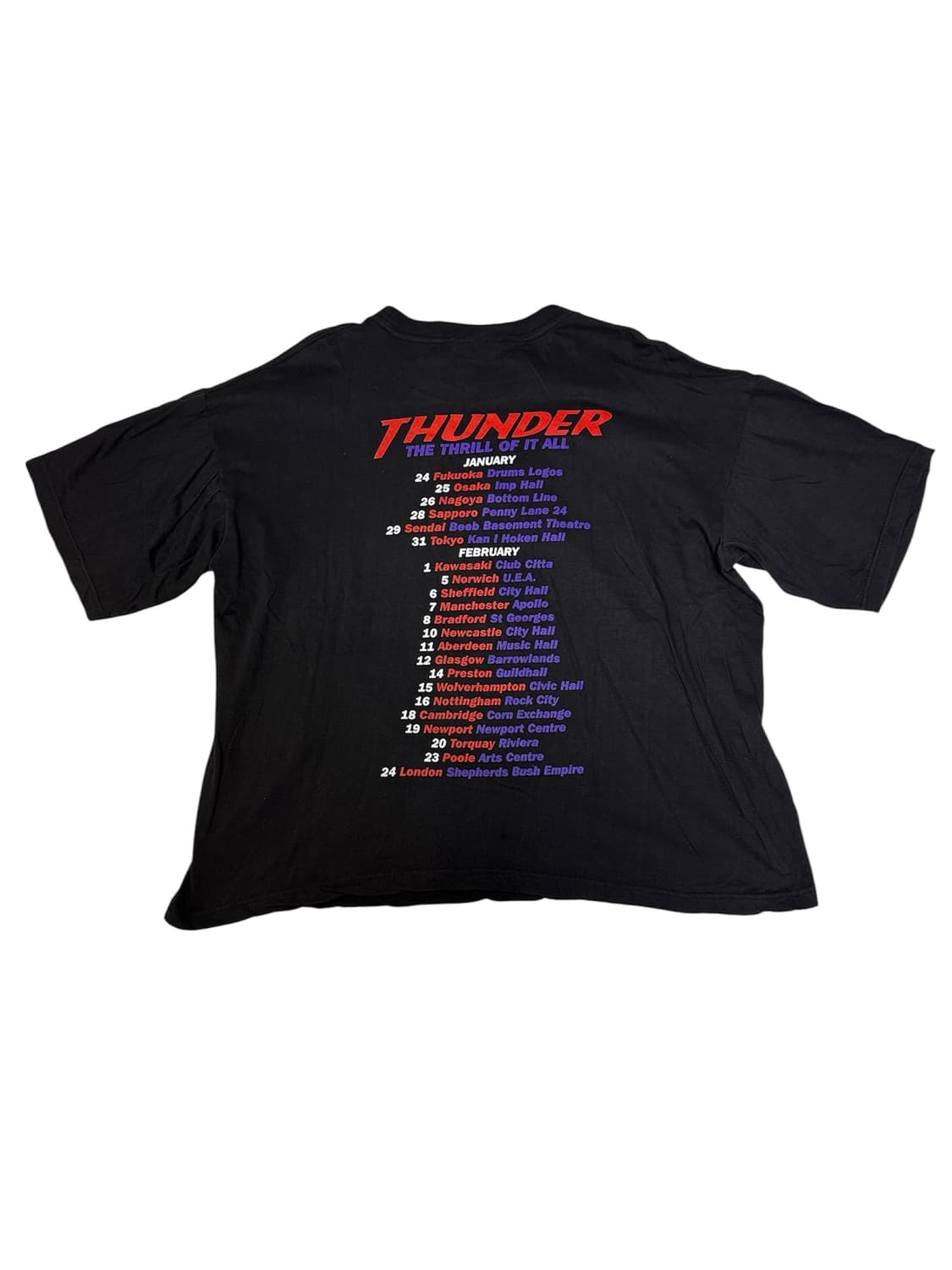 빈티지 90s THUNDER 97 월드 투어 밴드 티셔츠 XL 상품이미지4