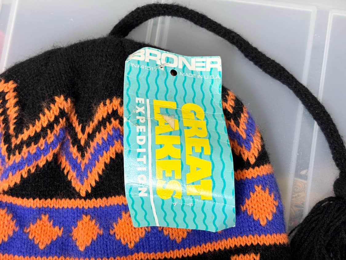 노르딕 패턴 아크릴 이어머프 비니 미사용 미국산 상품이미지3